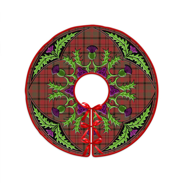 MacNeish Weathered Clan Badge Tartan Christmas Tree Skirt Scottish Thistle Design