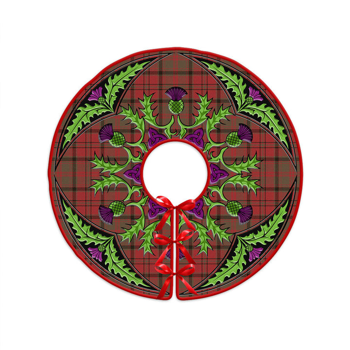 MacNeish Weathered Clan Badge Tartan Christmas Tree Skirt Scottish Thistle Design