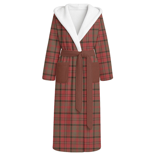 MacNeish Weathered Clan Badge Tartan Flannel Hooded Bathrobe