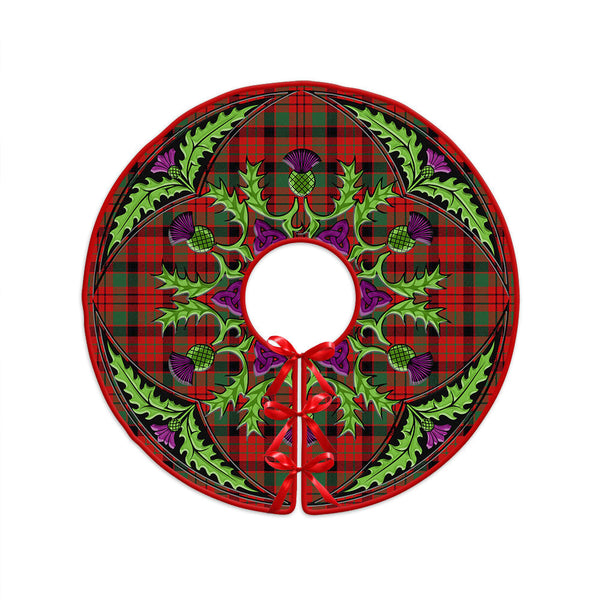 MacNicol Ancient Clan Badge Tartan Christmas Tree Skirt Scottish Thistle Design