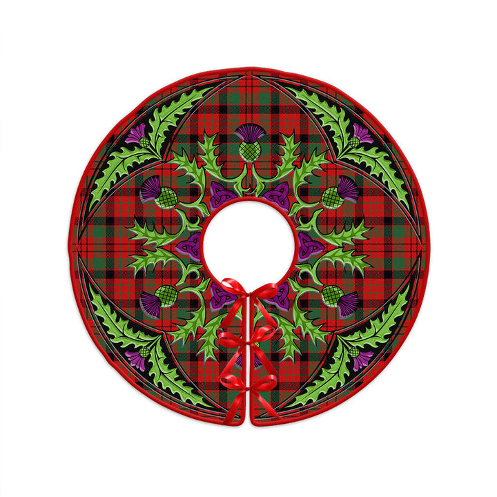 MacNicol Ancient Clan Badge Tartan Christmas Tree Skirt Scottish Thistle Design