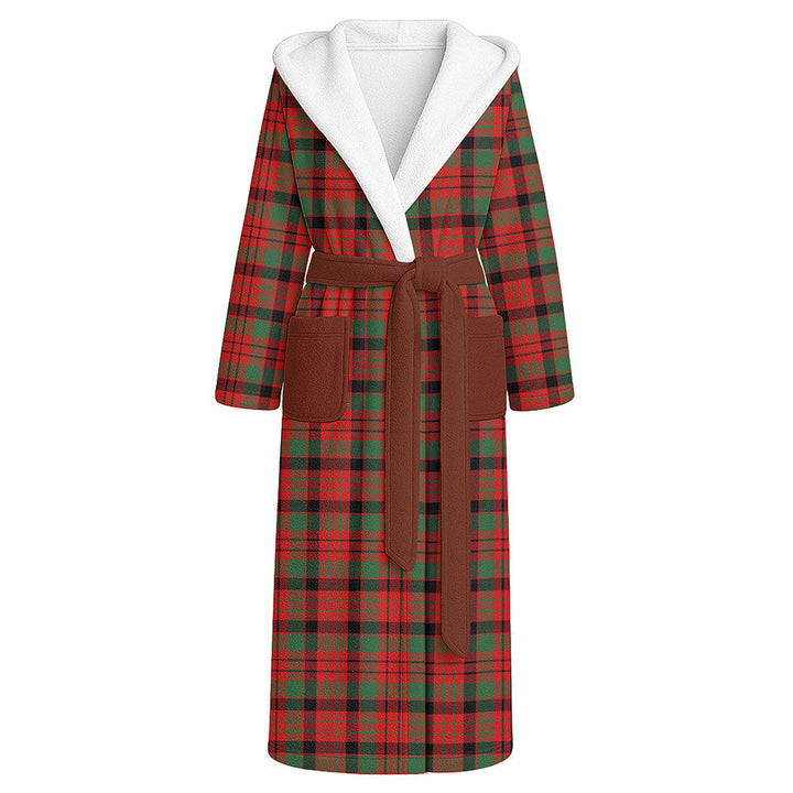 MacNicol Ancient Clan Badge Tartan Flannel Hooded Bathrobe