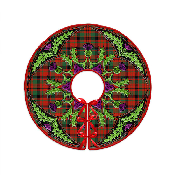 MacNicol Modern Clan Badge Tartan Christmas Tree Skirt Scottish Thistle Design