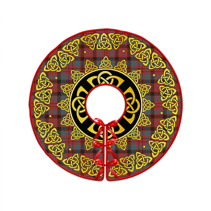 MacNicol Weathered Clan Badge Tartan Christmas Tree Skirt Golden Celtic Heritage