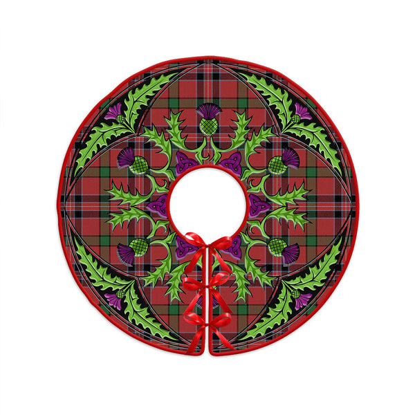 MacNiven Ancient Clan Badge Tartan Christmas Tree Skirt Scottish Thistle Design
