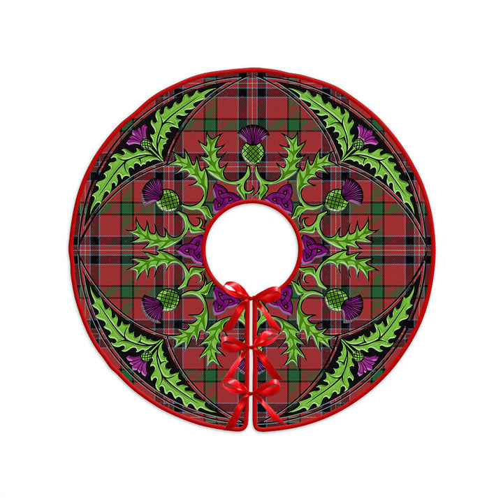MacNiven Ancient Clan Badge Tartan Christmas Tree Skirt Scottish Thistle Design
