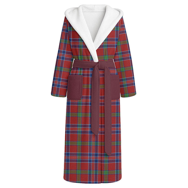 MacNiven Modern Clan Badge Tartan Flannel Hooded Bathrobe