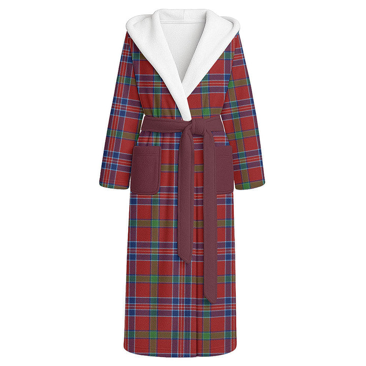 MacNiven Modern Clan Badge Tartan Flannel Hooded Bathrobe