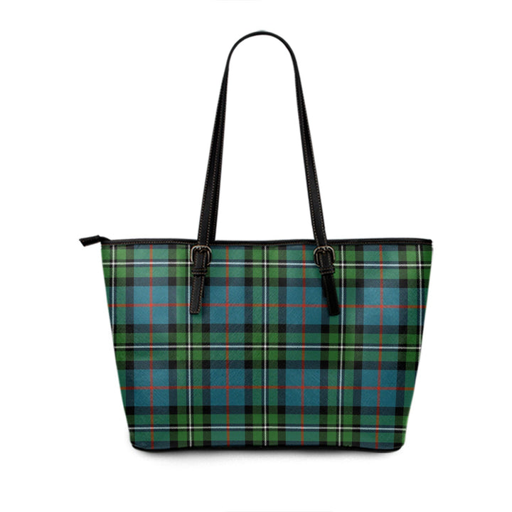 MacPhail Hunting Ancient Tartan Leather Tote Bag