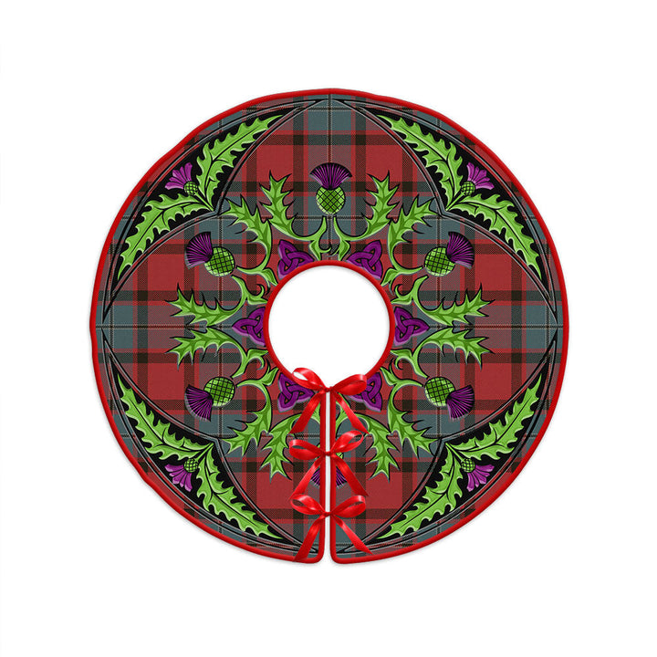 MacPhail Weathered Clan Badge Tartan Christmas Tree Skirt Scottish Thistle Design