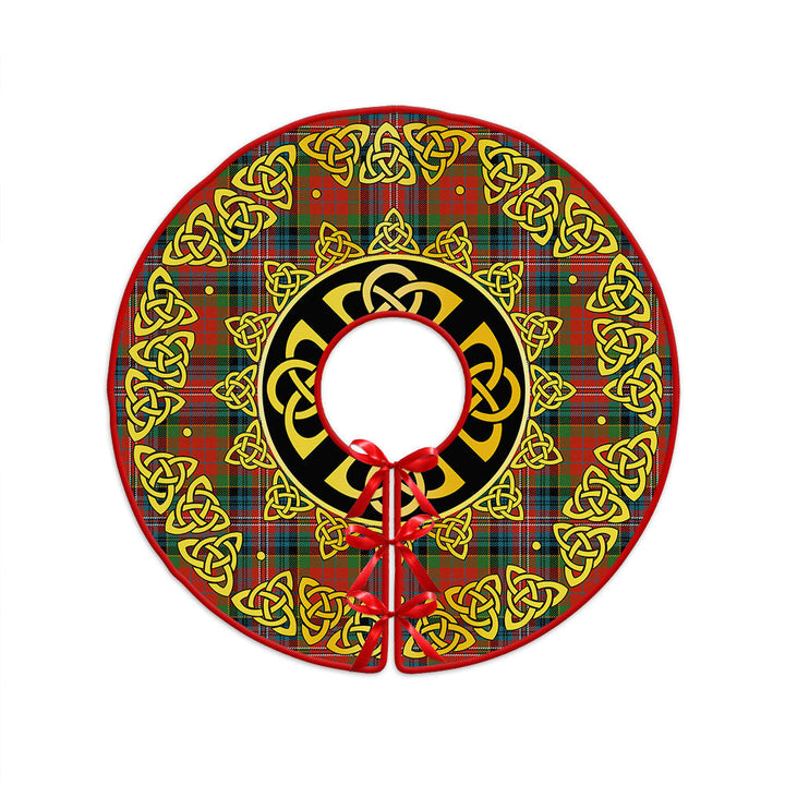 MacPherson Ancient Clan Badge Tartan Christmas Tree Skirt Golden Celtic Heritage
