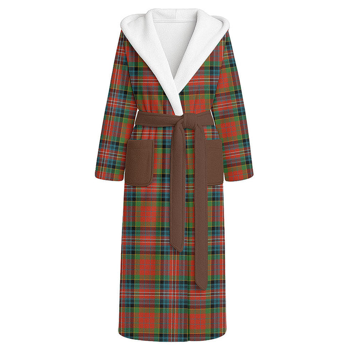 MacPherson Ancient Clan Badge Tartan Flannel Hooded Bathrobe