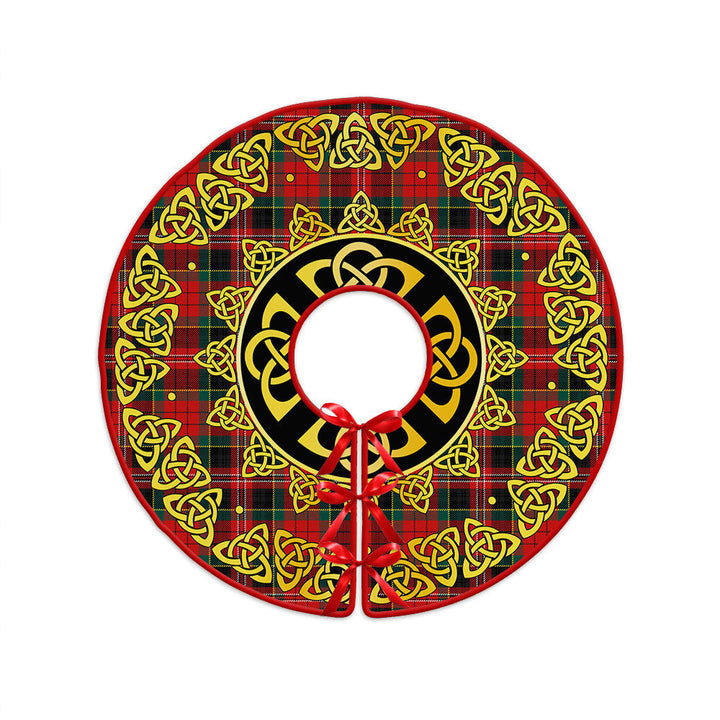MacPherson Modern Clan Badge Tartan Christmas Tree Skirt Golden Celtic Heritage