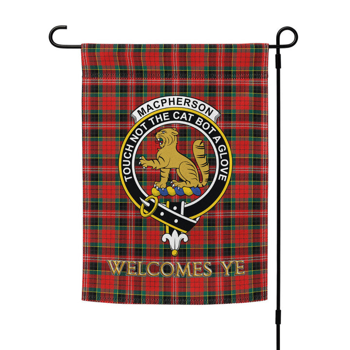MacPherson Modern Clan Badge Tartan Garden Flag