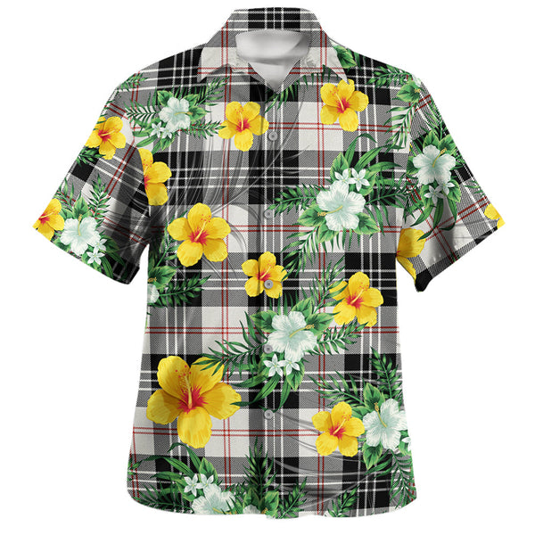 MacPherson of Cluny Black & White Clan Badge Tartan Hawaiian Shirt Summer Vibes Style