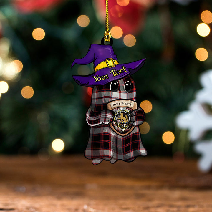 MacPherson of Pitmain Modern Clan Badge Tartan Wood Acrylic Ornament Halloween Ghost