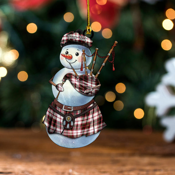 MacPherson of Pitmain Weathered Clan Badge Tartan Wood Acrylic Ornament Snowman Bagpipe Personalized