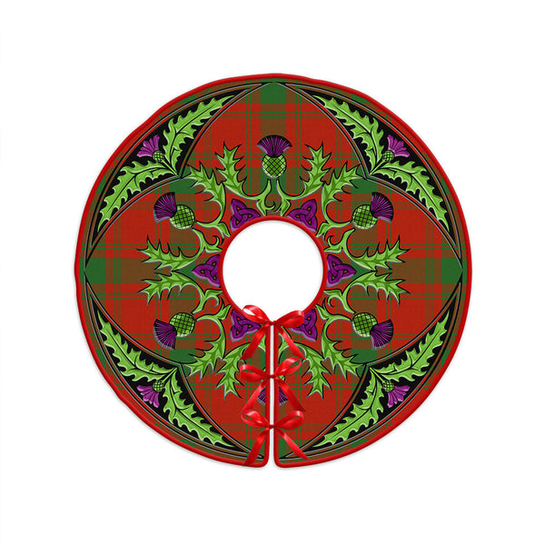 MacQuarrie (MacGuarie) Ancient Clan Badge Tartan Christmas Tree Skirt Scottish Thistle Design
