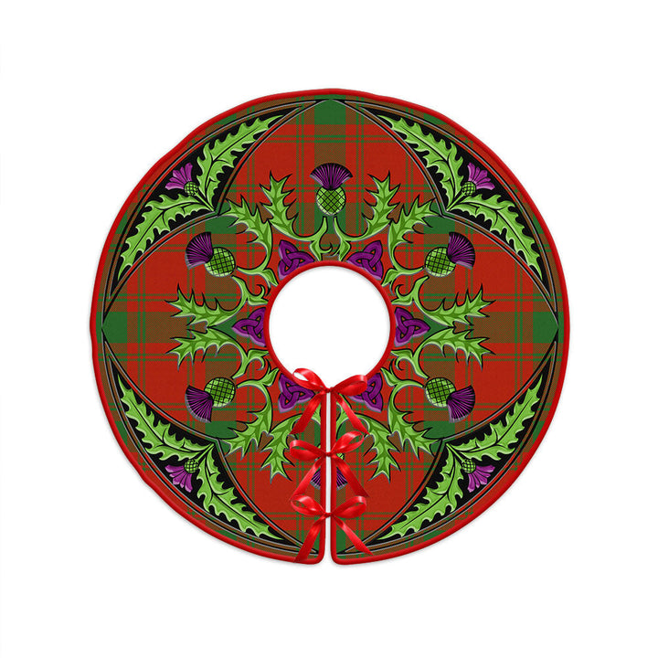 MacQuarrie (MacGuarie) Ancient Clan Badge Tartan Christmas Tree Skirt Scottish Thistle Design