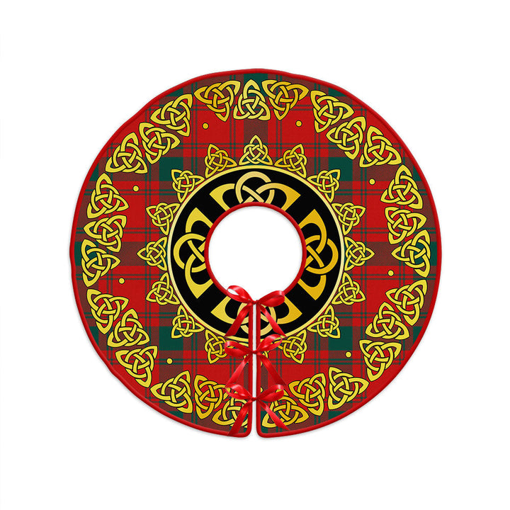 MacQuarrie (MacGuarie) Modern Clan Badge Tartan Christmas Tree Skirt Golden Celtic Heritage