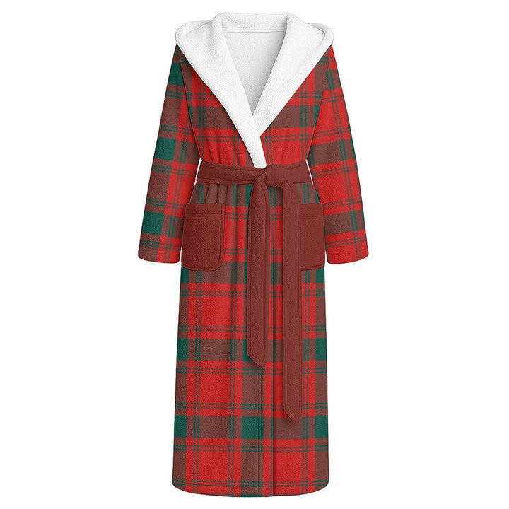 MacQuarrie (MacGuarie) Modern Clan Badge Tartan Flannel Hooded Bathrobe