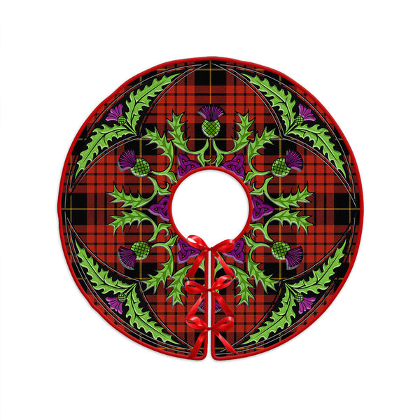 MacQueen Ancient Clan Badge Tartan Christmas Tree Skirt Scottish Thistle Design