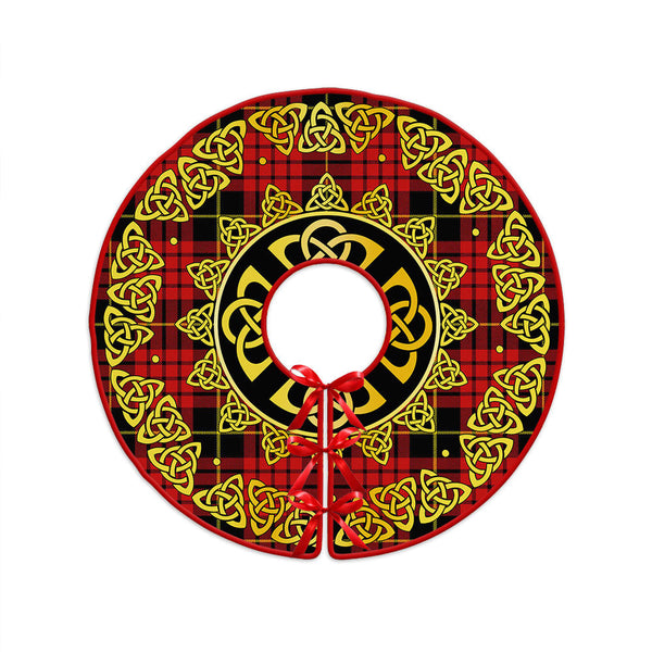 MacQueen Modern Clan Badge Tartan Christmas Tree Skirt Golden Celtic Heritage