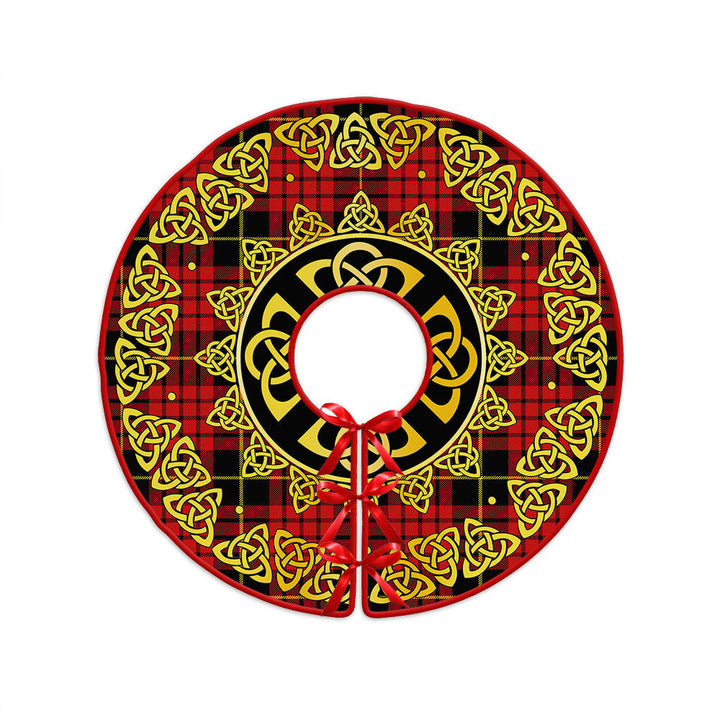 MacQueen Modern Clan Badge Tartan Christmas Tree Skirt Golden Celtic Heritage