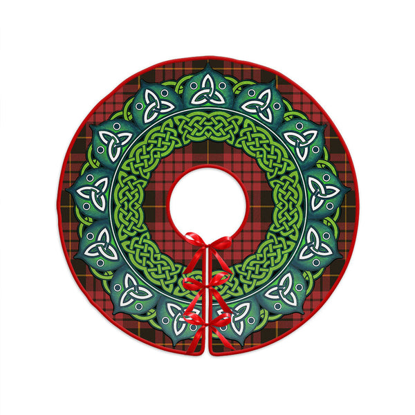 MacQueen Weathered Clan Badge Tartan Christmas Tree Skirt Heritage Holiday Decor