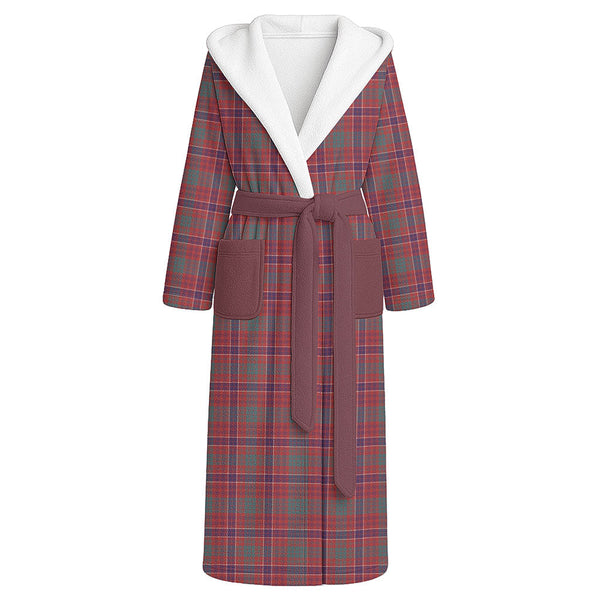 MacRae Weathered Clan Badge Tartan Flannel Hooded Bathrobe