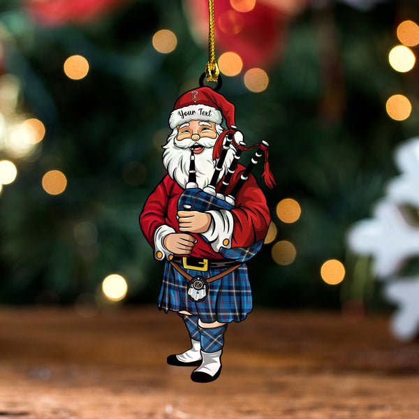 MacRae of America Modern Clan Badge Tartan Wood Acrylic Ornament Santa Personalized