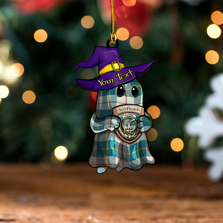 MacRae of Conchra Ancient Clan Badge Tartan Wood Acrylic Ornament Halloween Ghost