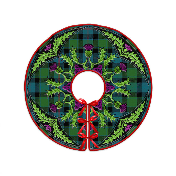 MacTaggart Ancient Clan Badge Tartan Christmas Tree Skirt Scottish Thistle Design