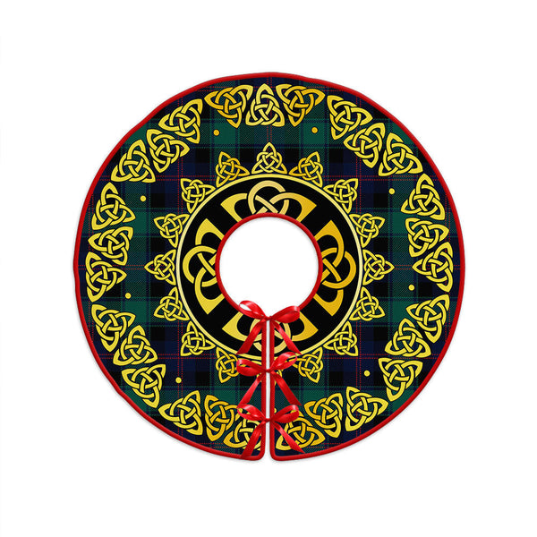 MacTaggart Modern Clan Badge Tartan Christmas Tree Skirt Golden Celtic Heritage