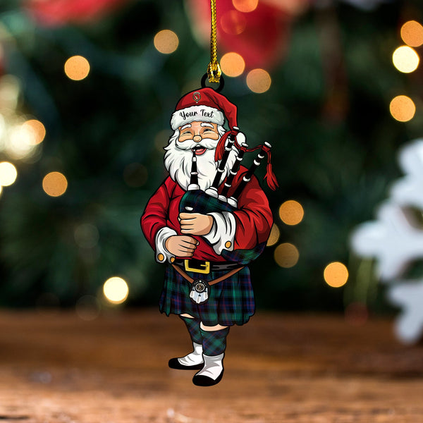 MacTaggart Modern Clan Badge Tartan Wood Acrylic Ornament Santa Personalized