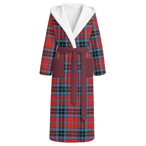 MacTavish Modern Clan Badge Tartan Flannel Hooded Bathrobe
