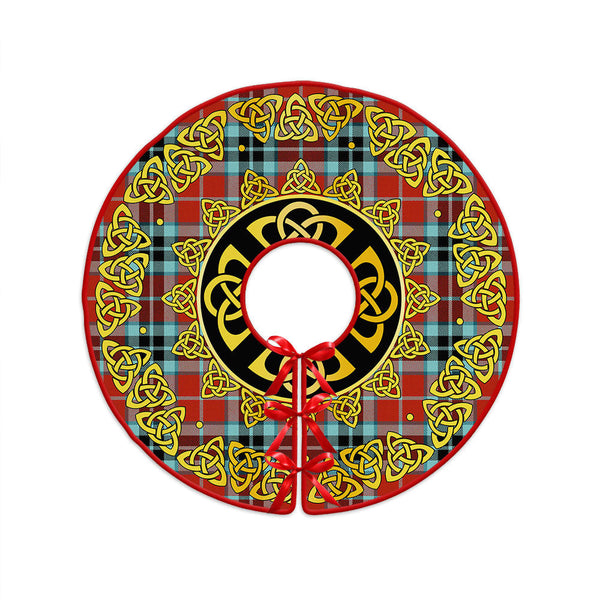 MacTavish Weathered Clan Badge Tartan Christmas Tree Skirt Golden Celtic Heritage