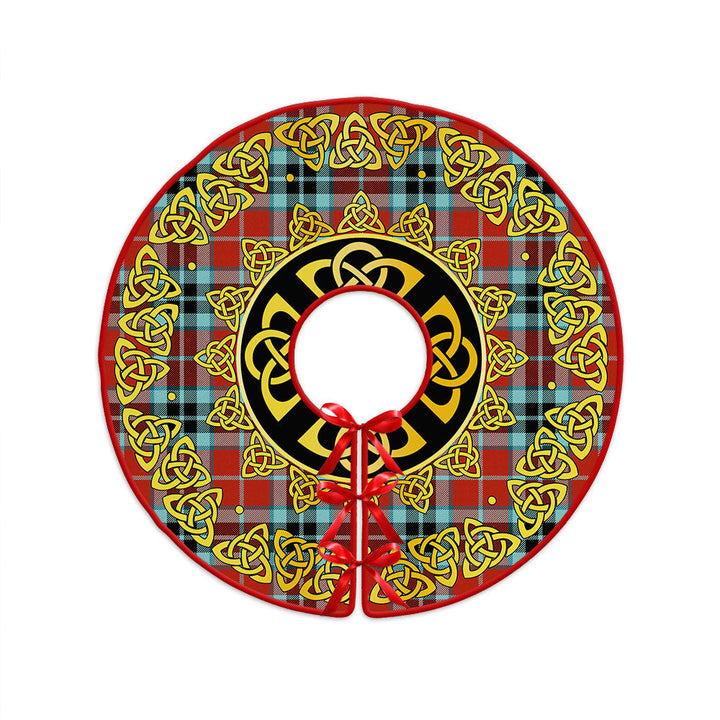 MacTavish Weathered Clan Badge Tartan Christmas Tree Skirt Golden Celtic Heritage