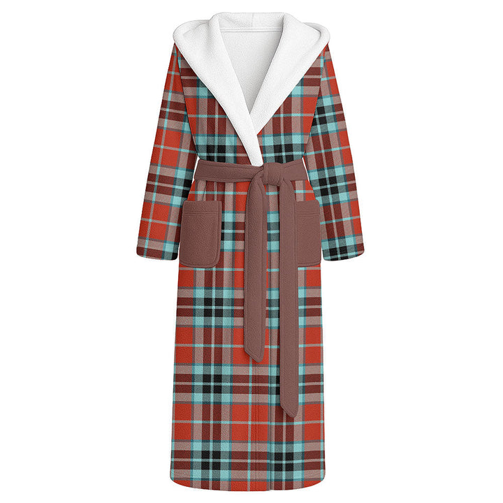 MacTavish Weathered Clan Badge Tartan Flannel Hooded Bathrobe