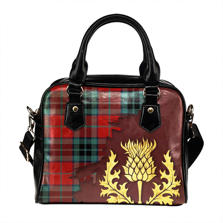 MacTavish (MacThomas Red) Modern Tartan Shoulder Handbag Thistle Oldest Style