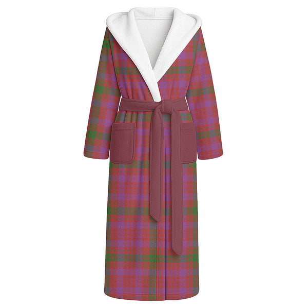 MacTier Ancient Clan Badge Tartan Flannel Hooded Bathrobe