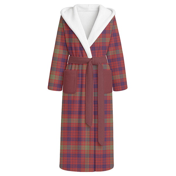 MacTier Weathered Clan Badge Tartan Flannel Hooded Bathrobe