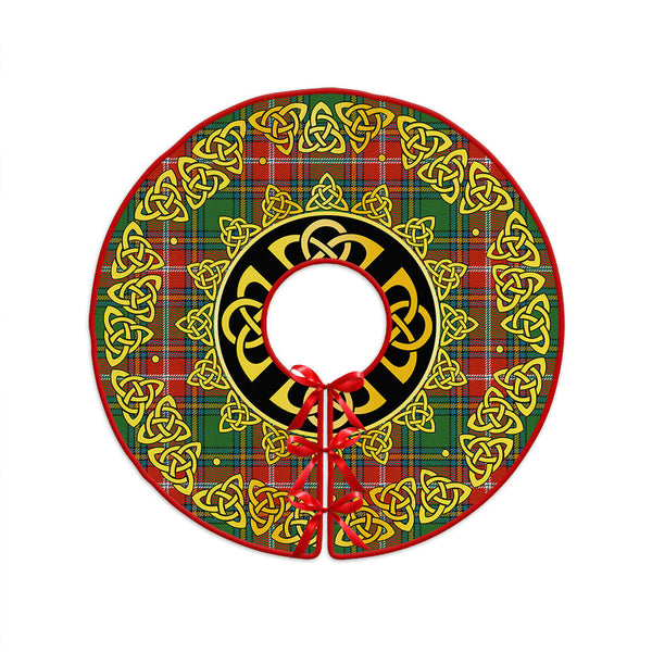 MacWhirter Ancient Clan Badge Tartan Christmas Tree Skirt Golden Celtic Heritage
