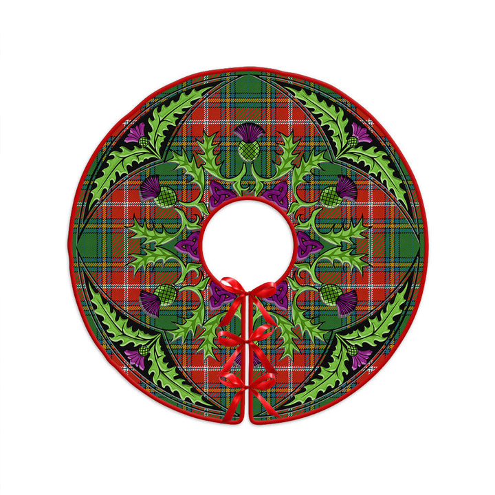 MacWhirter Ancient Clan Badge Tartan Christmas Tree Skirt Scottish Thistle Design