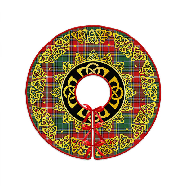 MacWhirter Modern Clan Badge Tartan Christmas Tree Skirt Golden Celtic Heritage