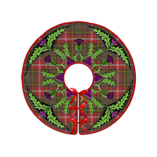MacWhirter Weathered Clan Badge Tartan Christmas Tree Skirt Scottish Thistle Design