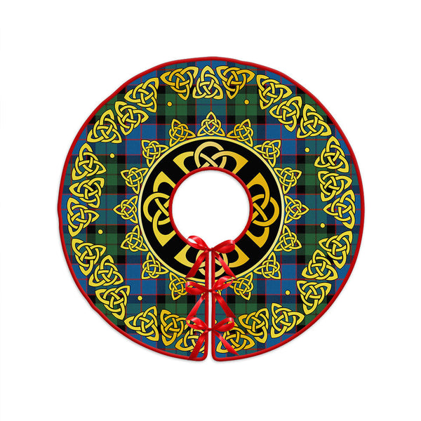 MacWilliam (Williamson) Modern Clan Badge Tartan Christmas Tree Skirt Golden Celtic Heritage