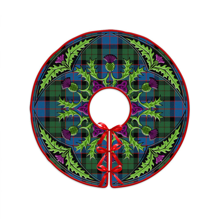MacWilliam (Williamson) Modern Clan Badge Tartan Christmas Tree Skirt Scottish Thistle Design