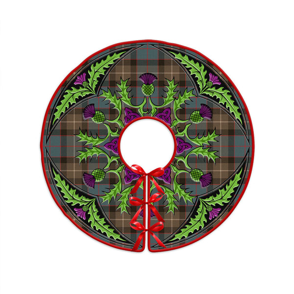MacWilliam (Williamson) Weathered Clan Badge Tartan Christmas Tree Skirt Scottish Thistle Design