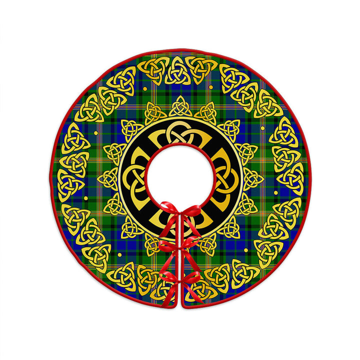 Maitland Clan Badge Tartan Christmas Tree Skirt Golden Celtic Heritage